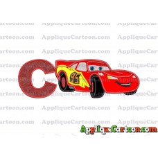 Lightning McQueen Cars Applique Designs With Alphabet C