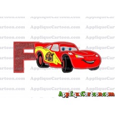 Lightning McQueen Cars Applique Designs With Alphabet F