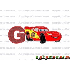 Lightning McQueen Cars Applique Designs With Alphabet G