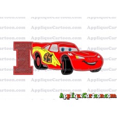 Lightning McQueen Cars Applique Designs With Alphabet I