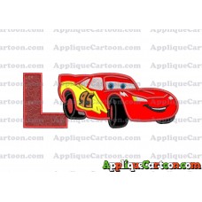 Lightning McQueen Cars Applique Designs With Alphabet L