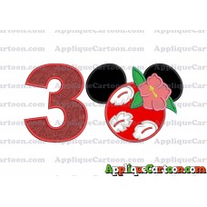 Lilo Pelekai Ears Lilo and Stitch Applique Embroidery Design Birthday Number 3