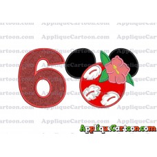 Lilo Pelekai Ears Lilo and Stitch Applique Embroidery Design Birthday Number 6