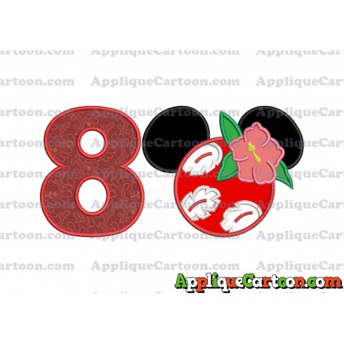 Lilo Pelekai Ears Lilo and Stitch Applique Embroidery Design Birthday Number 8