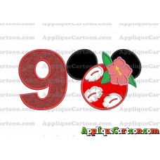 Lilo Pelekai Ears Lilo and Stitch Applique Embroidery Design Birthday Number 9