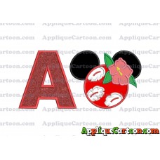 Lilo Pelekai Ears Lilo and Stitch Applique Embroidery Design With Alphabet A