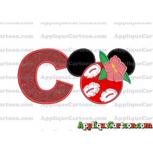 Lilo Pelekai Ears Lilo and Stitch Applique Embroidery Design With Alphabet C