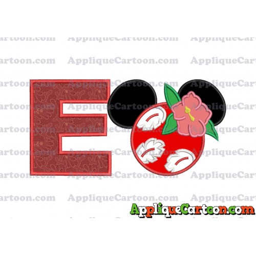 Lilo Pelekai Ears Lilo and Stitch Applique Embroidery Design With Alphabet E