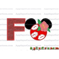 Lilo Pelekai Ears Lilo and Stitch Applique Embroidery Design With Alphabet F