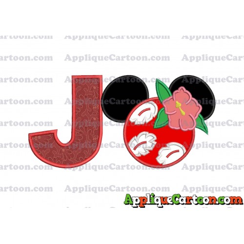 Lilo Pelekai Ears Lilo and Stitch Applique Embroidery Design With Alphabet J