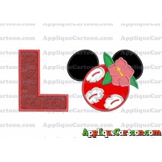Lilo Pelekai Ears Lilo and Stitch Applique Embroidery Design With Alphabet L