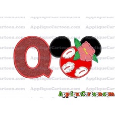 Lilo Pelekai Ears Lilo and Stitch Applique Embroidery Design With Alphabet Q
