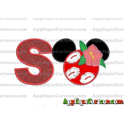 Lilo Pelekai Ears Lilo and Stitch Applique Embroidery Design With Alphabet S