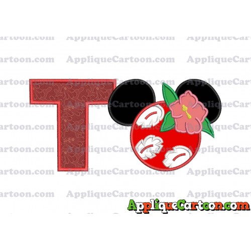 Lilo Pelekai Ears Lilo and Stitch Applique Embroidery Design With Alphabet T