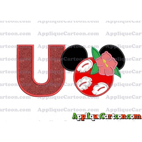 Lilo Pelekai Ears Lilo and Stitch Applique Embroidery Design With Alphabet U