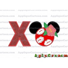 Lilo Pelekai Ears Lilo and Stitch Applique Embroidery Design With Alphabet X