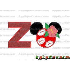 Lilo Pelekai Ears Lilo and Stitch Applique Embroidery Design With Alphabet Z