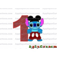 Lilo and Stitch Applique 01 Embroidery Design Birthday Number 1