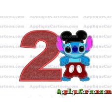Lilo and Stitch Applique 01 Embroidery Design Birthday Number 2