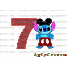 Lilo and Stitch Applique 01 Embroidery Design Birthday Number 7