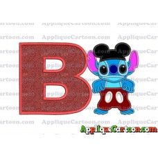 Lilo and Stitch Applique 01 Embroidery Design With Alphabet B