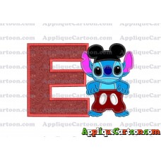 Lilo and Stitch Applique 01 Embroidery Design With Alphabet E