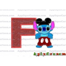Lilo and Stitch Applique 01 Embroidery Design With Alphabet F