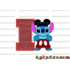 Lilo and Stitch Applique 01 Embroidery Design With Alphabet I
