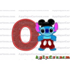 Lilo and Stitch Applique 01 Embroidery Design With Alphabet O