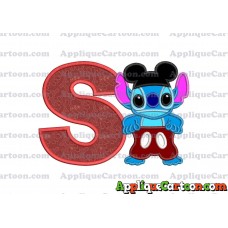 Lilo and Stitch Applique 01 Embroidery Design With Alphabet S