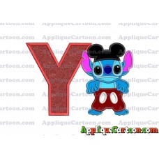 Lilo and Stitch Applique 01 Embroidery Design With Alphabet Y