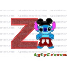 Lilo and Stitch Applique 01 Embroidery Design With Alphabet Z