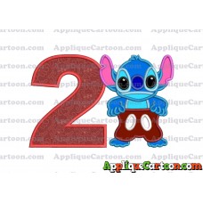 Lilo and Stitch Applique 02 Embroidery Design Birthday Number 2