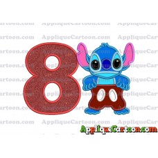 Lilo and Stitch Applique 02 Embroidery Design Birthday Number 8