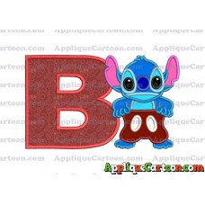 Lilo and Stitch Applique 02 Embroidery Design With Alphabet B