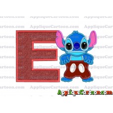 Lilo and Stitch Applique 02 Embroidery Design With Alphabet E