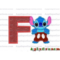 Lilo and Stitch Applique 02 Embroidery Design With Alphabet F