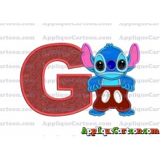 Lilo and Stitch Applique 02 Embroidery Design With Alphabet G