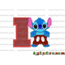 Lilo and Stitch Applique 02 Embroidery Design With Alphabet I