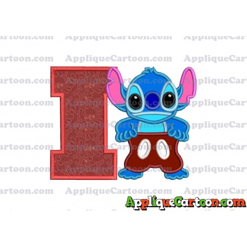 Lilo and Stitch Applique 02 Embroidery Design With Alphabet I