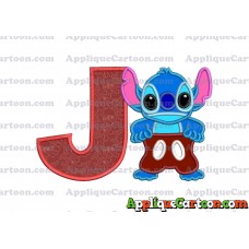 Lilo and Stitch Applique 02 Embroidery Design With Alphabet J