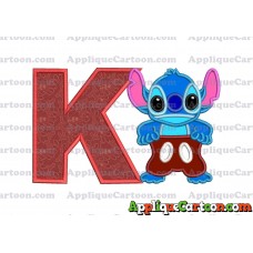 Lilo and Stitch Applique 02 Embroidery Design With Alphabet K