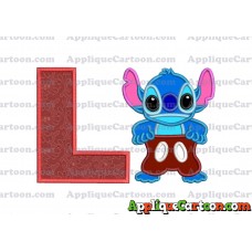Lilo and Stitch Applique 02 Embroidery Design With Alphabet L