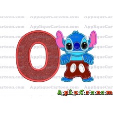 Lilo and Stitch Applique 02 Embroidery Design With Alphabet O