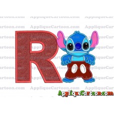 Lilo and Stitch Applique 02 Embroidery Design With Alphabet R