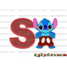 Lilo and Stitch Applique 02 Embroidery Design With Alphabet S