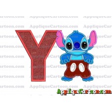 Lilo and Stitch Applique 02 Embroidery Design With Alphabet Y