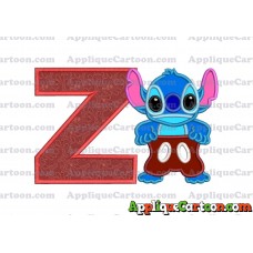 Lilo and Stitch Applique 02 Embroidery Design With Alphabet Z