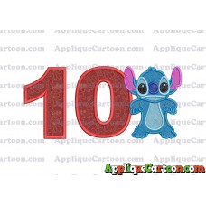Lilo and Stitch Applique 03 Embroidery Design 2 Birthday Number 10