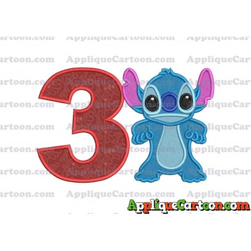 Lilo and Stitch Applique 03 Embroidery Design 2 Birthday Number 3